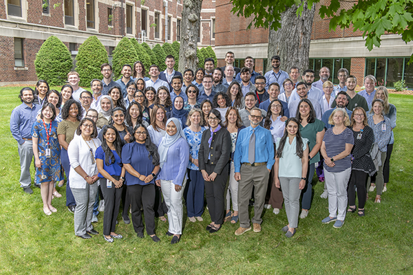 Posed outside group photo of the 2024 Internal Medicine Residency House Staff