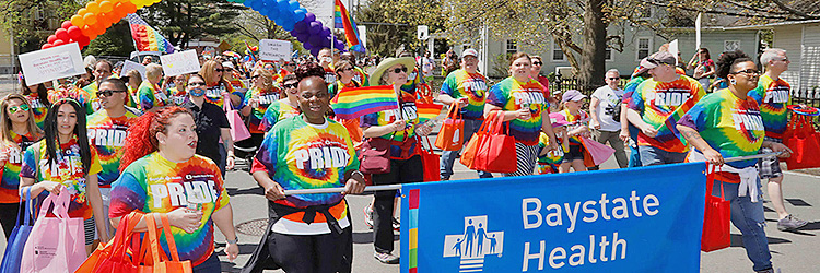 Baystate Health Marchers in PRIDE Parade