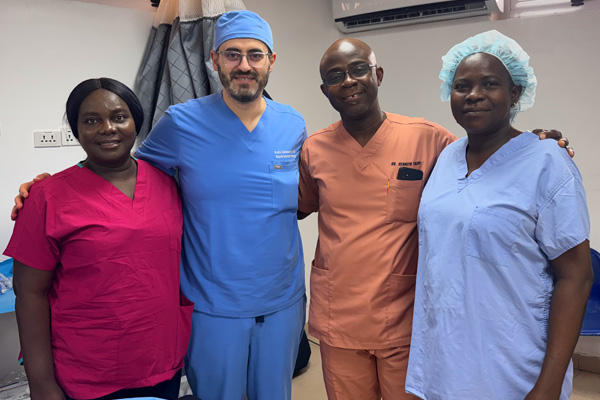 dr. kais zakharia with gastroenterologists in west africa, ghana
